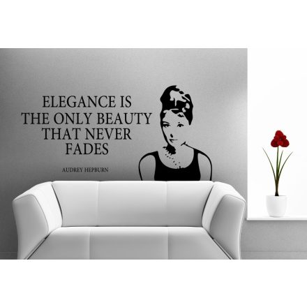 Elegance - Audrey Hepburn, idézetes falmatrica