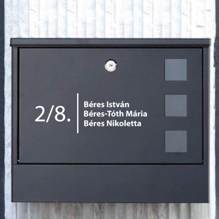 Emelet és ajtó nevekkel, matrica postaládára