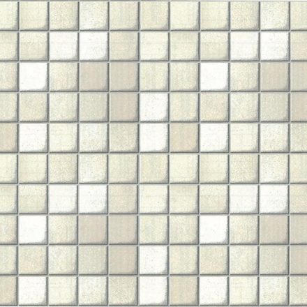 Toscana fehér mozaik - ezüst fuga mintás öntapadós tapéta