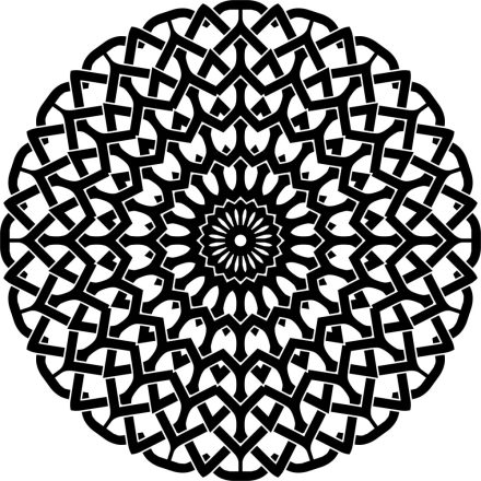 Mandala, fekete-fehér falmatrica