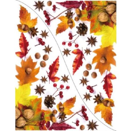 Őszi levelek sarokminta10, sztatikus ablakmatrica