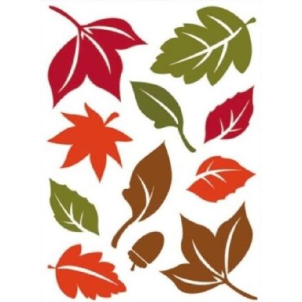 Színes őszi levelek1, sztatikus ablakmatrica