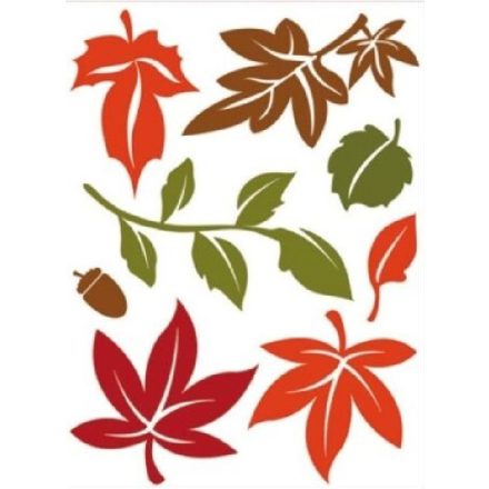 Színes őszi levelek4, sztatikus ablakmatrica